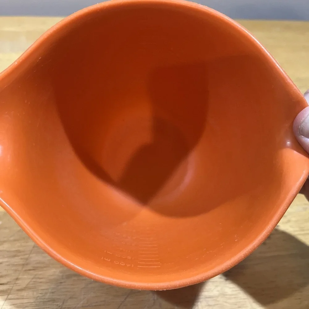 Vtg Rubbermaid‎ Orange Grip N Mix 1.5 Qt 6 Cup 2661 Measure In Bowl 1970s Batter